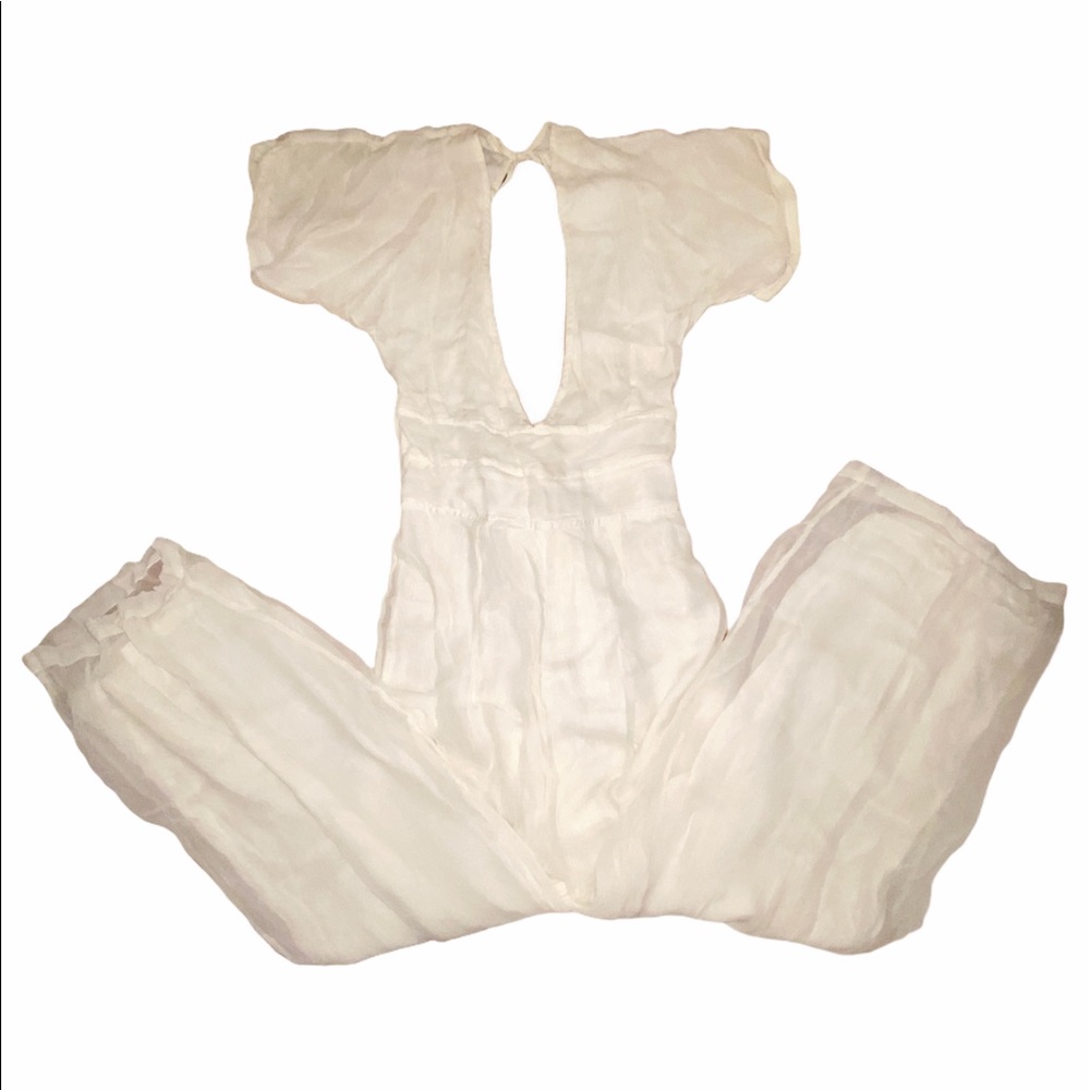 White linen jumpsuit